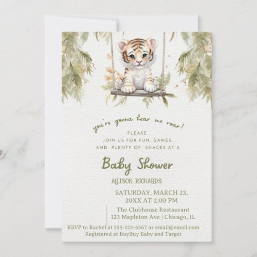 Swingende Safari: Wilde Avontuur van Leeuwenwelp Kaart (Voorkant)