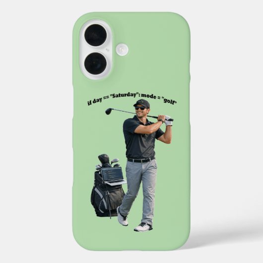 Swingende software-ingenieur die golf speelt URM Case-Mate iPhone Case (Achterkant)
