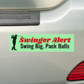 Swinger Alert Bumpersticker - Golfkar Fun (Op auto)