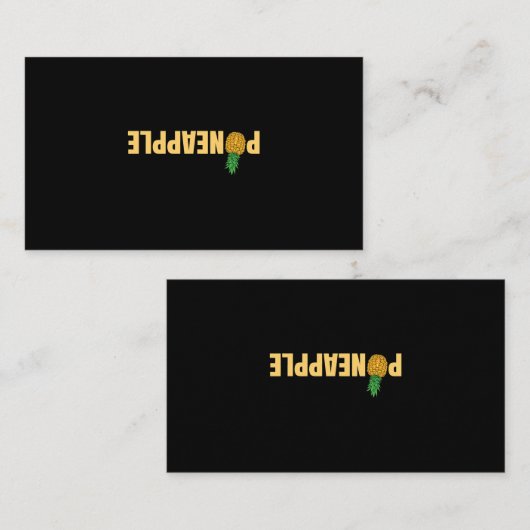 Swinger Ananas Upside Down Phrase voor Mannen Vrou Visitekaartje (Voorkant / Achterkant)