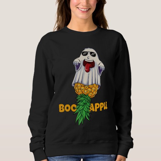 Swinger Halloween BooApple Boo Pineapple Ghost Men Trui (Voorkant)