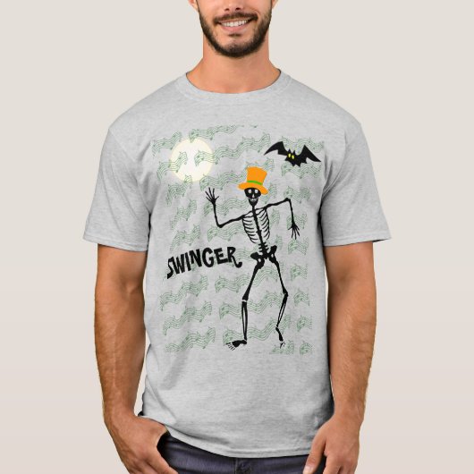 Swinger Halloween Skeleton T-shirt (Voorkant)