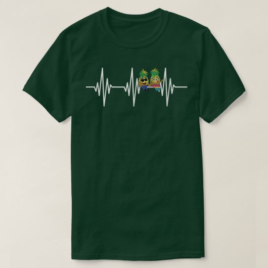 Swinger Heartbeat Upside Down Pineapple Couple Men T-shirt (Design voorkant)