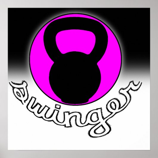 "Swinger" Kettlebell Fitness Poster (Voorkant)