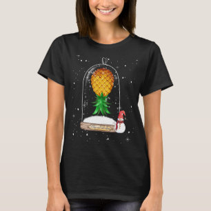 Swinger ondersteboven ananas sneeuw Wereldbol Wint T-shirt