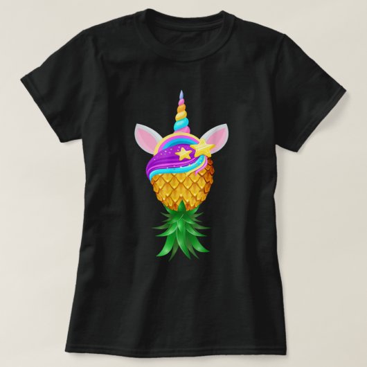 Swinger Upside Down Pineapple Magical Unicorn Head T-shirt (Design voorkant)