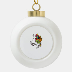 Swingers Koppel Ananas Swingen Op Een Eenhoorn T-S Keramische Bal Ornament