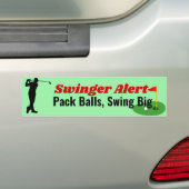 Swingers Pack Ballen Swing Big Golf Pun Bumper Sti Bumpersticker (Op auto)