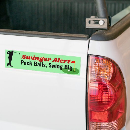 Swingers Pack Ballen Swing Big Golf Pun Bumper Sti Bumpersticker (Op Truck)