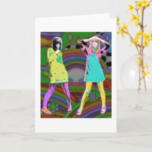 SWINGIN SIXTIES MEISJES KAART (Gele Bloem)