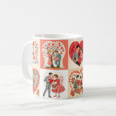 Swingin' Sixties Valentijnsdag Patchwork Koffiemok (Voorkant links)