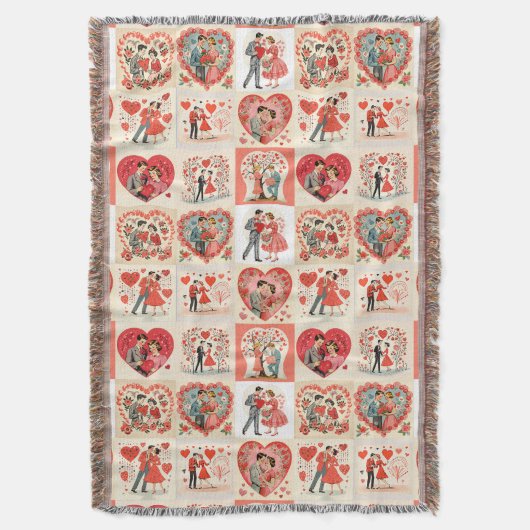 Swingin' Sixties Valentine Patchwork Deken (Voorkant Verticaal)