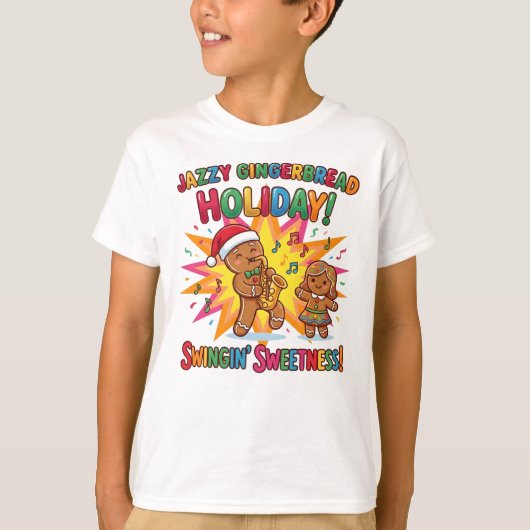 Swingin’ Sweetness Gingerbread T-Shirt – Festive S (Voorkant)