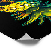 Swinging Ananas schedel Grappig ondersteboven Pine Poster (Hoek)