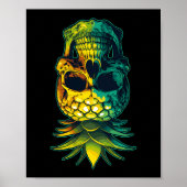 Swinging Ananas schedel Grappig ondersteboven Pine Poster (Voorkant)
