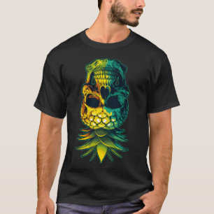 Swinging Ananas schedel Grappig ondersteboven Pine T-shirt