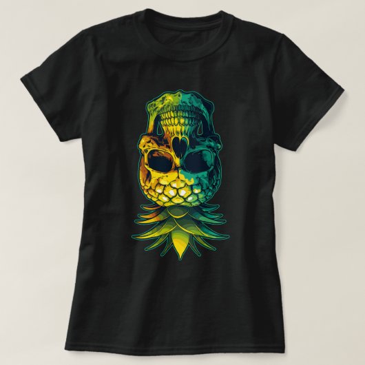 Swinging Ananas schedel Grappig ondersteboven Pine T-shirt (Design voorkant)