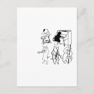 Swinging Cats Jazz Music Kat Funny Cartoon Briefkaart