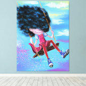 Swinging Girl Canvas Print (Insitu (Houten vloer))