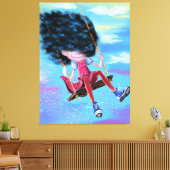 Swinging Girl Canvas Print (Insitu (Woonkamer))