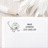 "SWINGING GOLFER CARTOON" ETIKET (Insitu)