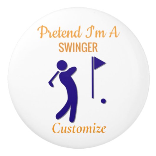 Swinging Golfer Thunder_Thunder_Cove Keramische Knop (Voorkant)