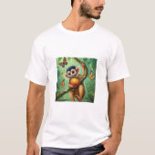 Swinging into Fun: Speelse Aap in het Oerwoud T-shirt (Voorkant)