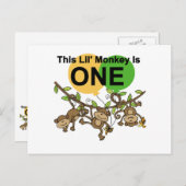 Swinging Monkeys 1e Verjaardag t shirten en gesche Briefkaart (Voorkant / Achterkant)