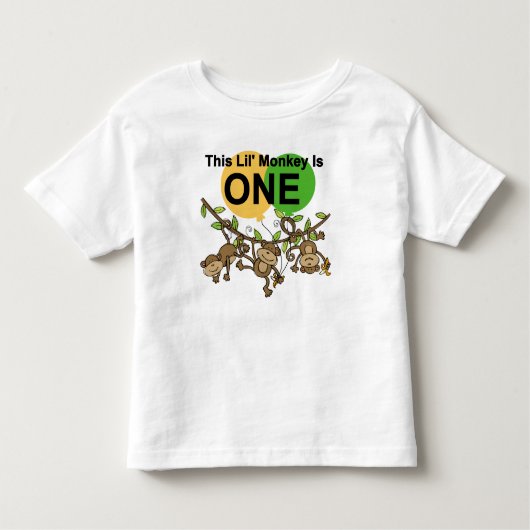 Swinging Monkeys 1e Verjaardag t shirten en gesche Kinder Shirts (Voorkant)