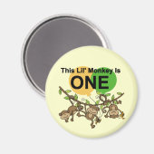 Swinging Monkeys 1e Verjaardag t shirten en gesche Magneet (Voorkant / Achterkant)