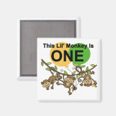 Swinging Monkeys 1e Verjaardag t shirten en gesche Magneet (Voorkant / Achterkant)