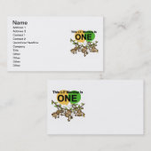 Swinging Monkeys 1e Verjaardag t shirten en gesche Visitekaartje (Voorkant / Achterkant)