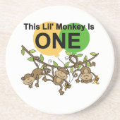 Swinging Monkeys 1e Verjaardag t shirten en gesche Zandsteen Onderzetter (Voorkant)