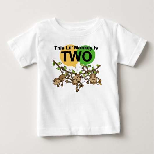 Swinging Monkeys 2e Verjaardag T-shirts en geschen (Voorkant)