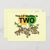 Swinging Monkeys 2e Verjaardag T-shirts en geschen Briefkaart (Voorkant / Achterkant)