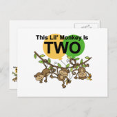 Swinging Monkeys 2e Verjaardag T-shirts en geschen Briefkaart (Voorkant / Achterkant)