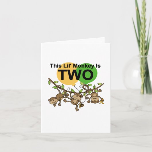 Swinging Monkeys 2e Verjaardag T-shirts en geschen Kaart (Voorkant)