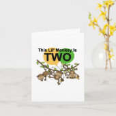 Swinging Monkeys 2e Verjaardag T-shirts en geschen Kaart (Gele Bloem)