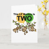 Swinging Monkeys 2e Verjaardag T-shirts en geschen Kaart (Gele Bloem)