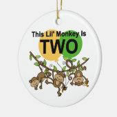 Swinging Monkeys 2e Verjaardag T-shirts en geschen Keramisch Ornament (Links)