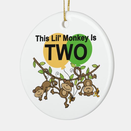 Swinging Monkeys 2e Verjaardag T-shirts en geschen Keramisch Ornament (Links)