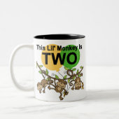 Swinging Monkeys 2e Verjaardag T-shirts en geschen Tweekleurige Koffiemok (Links)