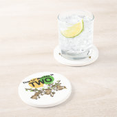 Swinging Monkeys 2e Verjaardag T-shirts en geschen Zandsteen Onderzetter (Zijkant)