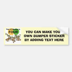 Swinging Monkeys 4e Verjaardag Tshirts en geschenk Bumpersticker