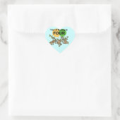Swinging Monkeys 4e Verjaardag Tshirts en geschenk Hart Sticker (Tas)