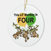 Swinging Monkeys 4e Verjaardag Tshirts en geschenk Keramisch Ornament (Links)