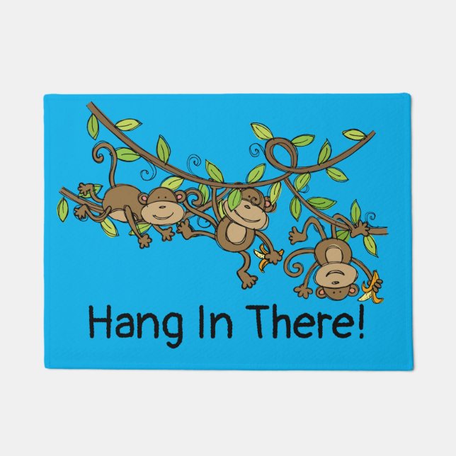 Swinging Monkeys Hang In There Gepersonaliseerde D Deurmat (Voorkant)