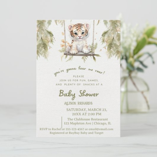 Swinging Safari: Leeuwenwelpje's Wild Adventure Kaart (Staand voorkant)