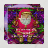 Swinging Santa 5.25" Uitnodigingen (Voorkant / Achterkant)
