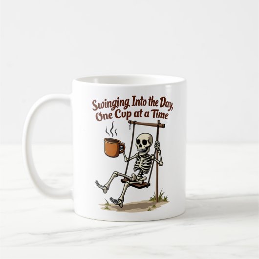 Swinging Skeleton Coffee Mok (Links)